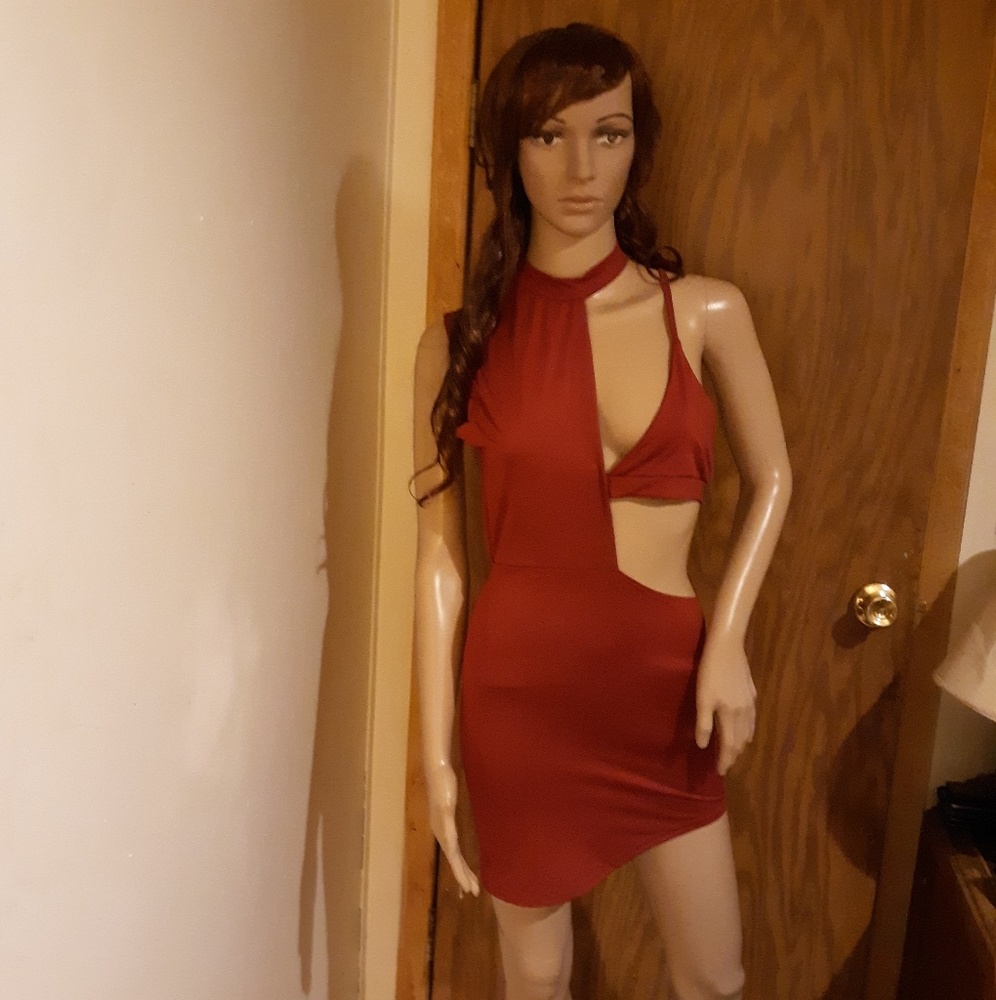 NWOT! Sexy Red Bodycon Fashion Club Dress Sz S